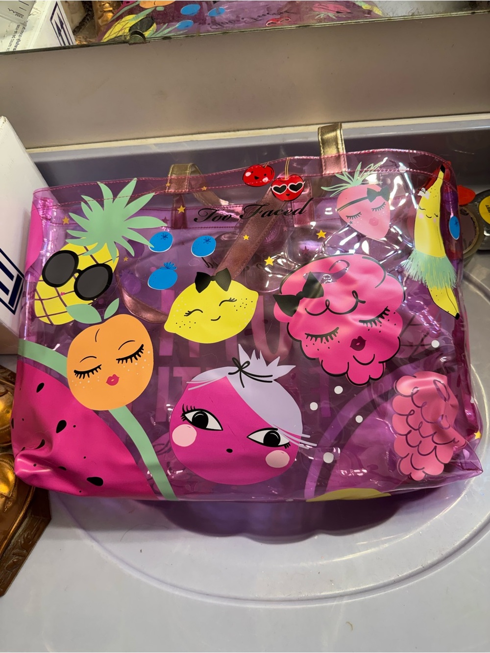 Large Too Faced Tutti Fruitti Tote